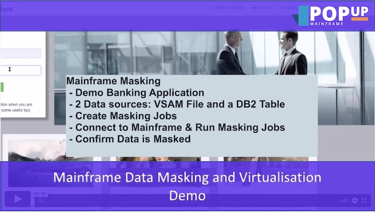 Mainframe data masking and virtualisation demo
