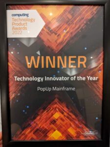 Technology Innovator of the Year certificate