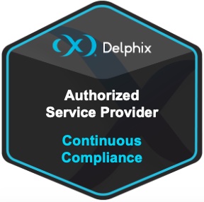 logo: Delphix authorised service provider continuous compliance badge